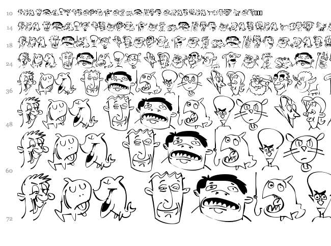 Sappy Mugs font waterfall